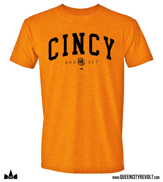 Cincinnati Football, Cincy Arched T-Shirt, Orange