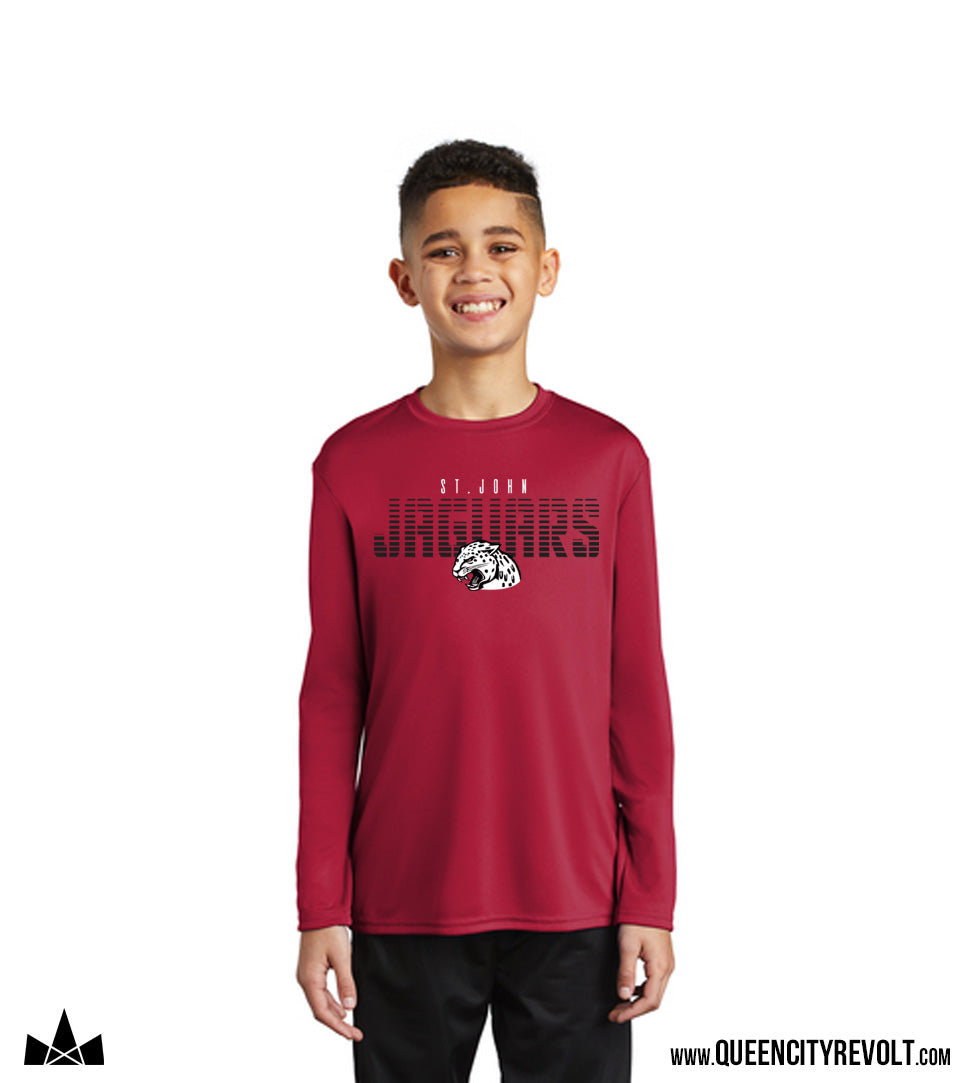 STJB Youth Performance Longsleeve Tee, Red