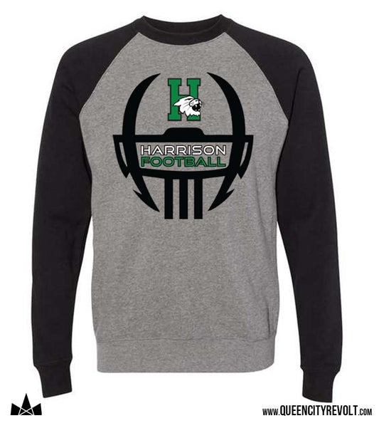 Harrison Football Crew Sweatshirt, Black/Grey