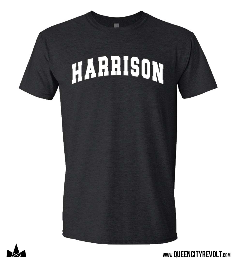 Harrison Men's Harrison College Tshirt, Black Heather