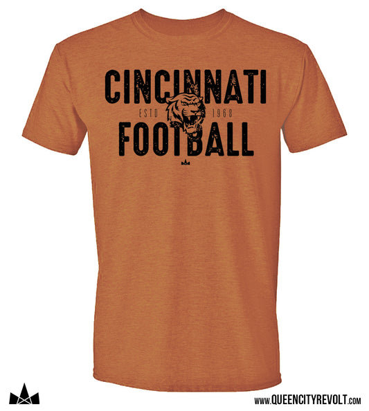 Cincinnati Football, 1968 T-Shirt, Dark Orange