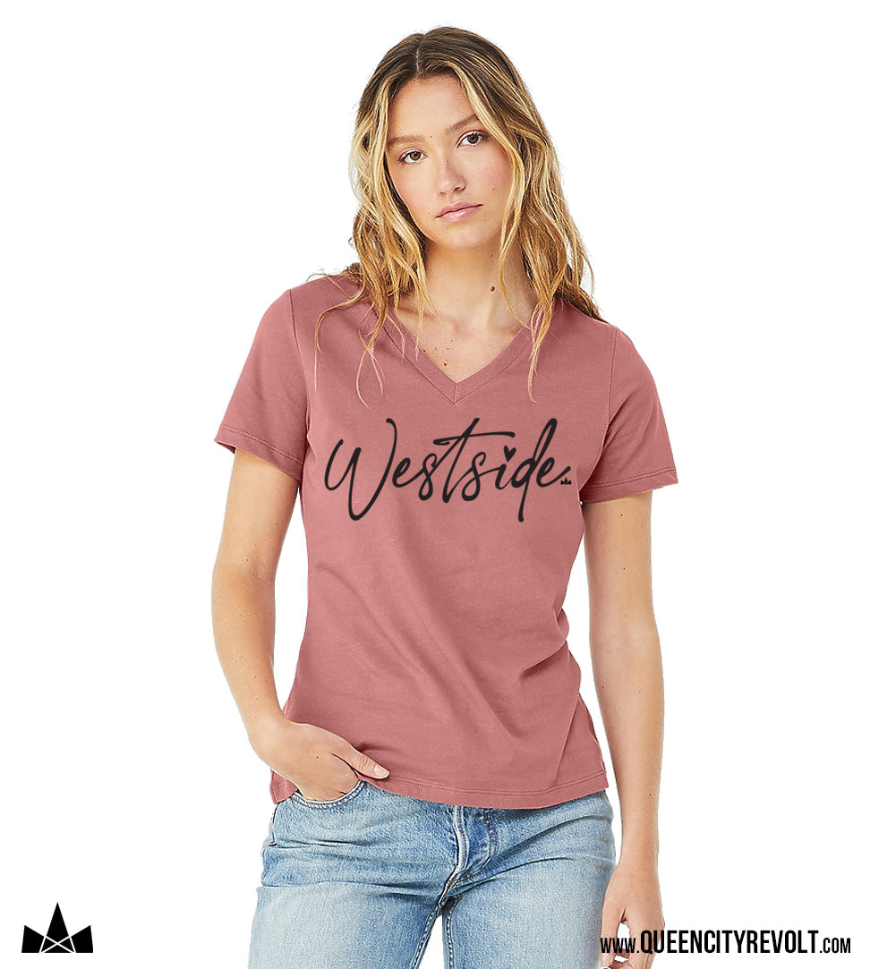 Westside Women's V-Neck T-Shirt, Pink